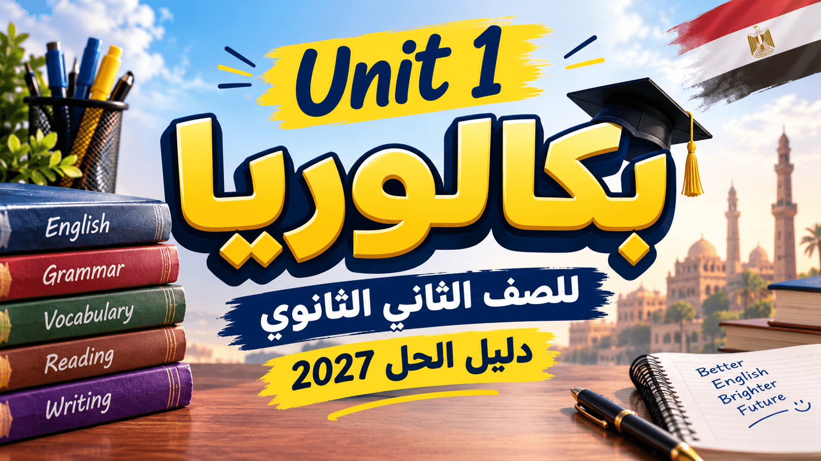 الوحدة الاولي للصف الثاني الثانوي بكالوريا طلاب السنتر2027