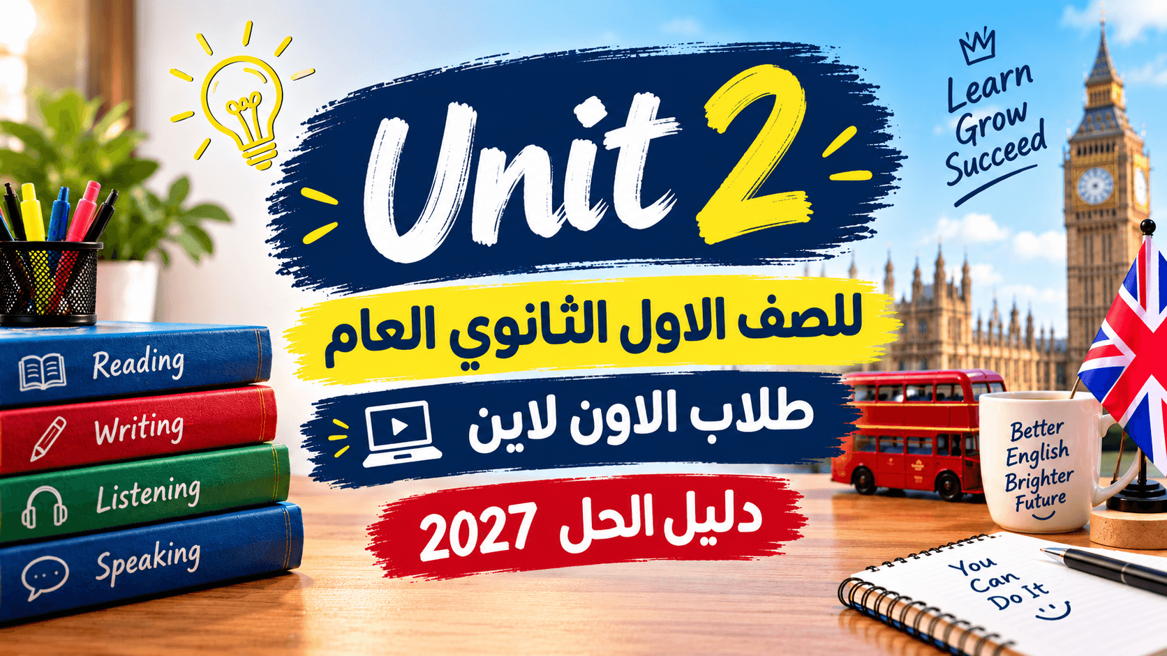 كورس الوحدة الثانية أولي ثانوي طلاب الاون لاين 2027